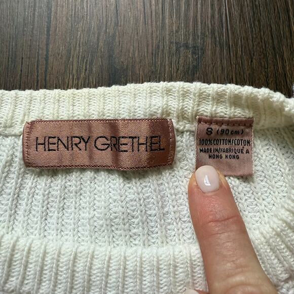 Henry Grethel Vintage Pastel Striped Cotton Oversized Sweater Women’s Small - Picture 6 of 13